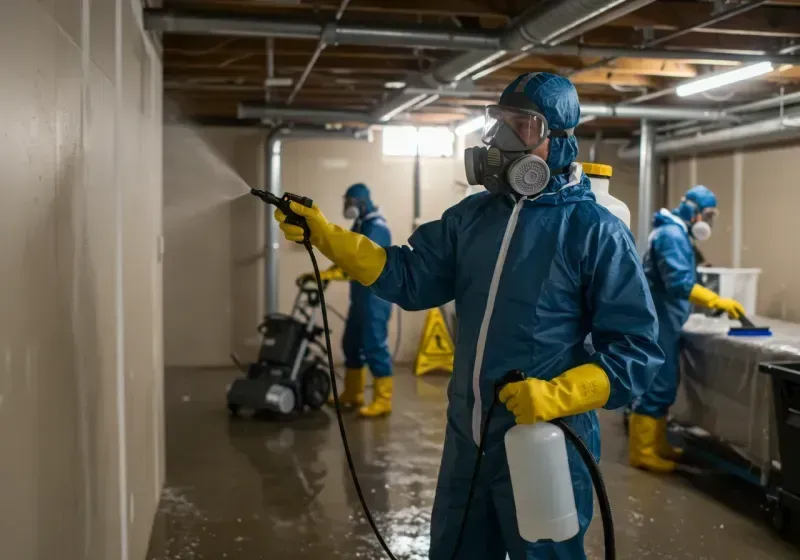 Basement Sanitization and Antimicrobial Treatment process in Strong, ME