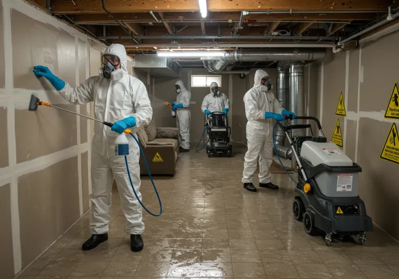 Basement Moisture Removal and Structural Drying process in Strong, ME